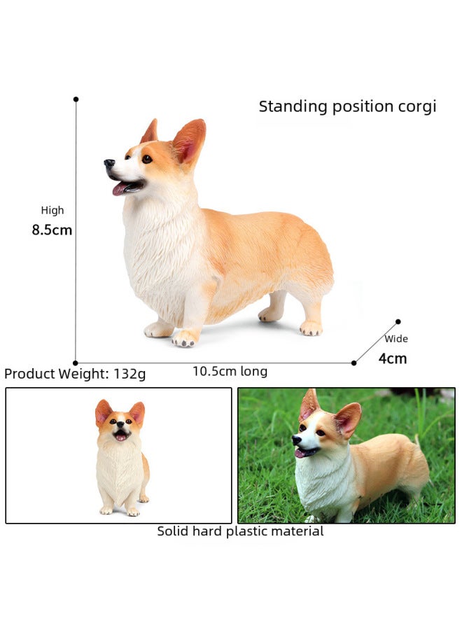 Simulation Dog Model Solid Ornaments Golden Retriever Chai Dog Corgi Bullfight Boxer Dog Greyhound Dog Wolf Dog Hand-held-Color:JS Mini Cat Dog 4 Set B
