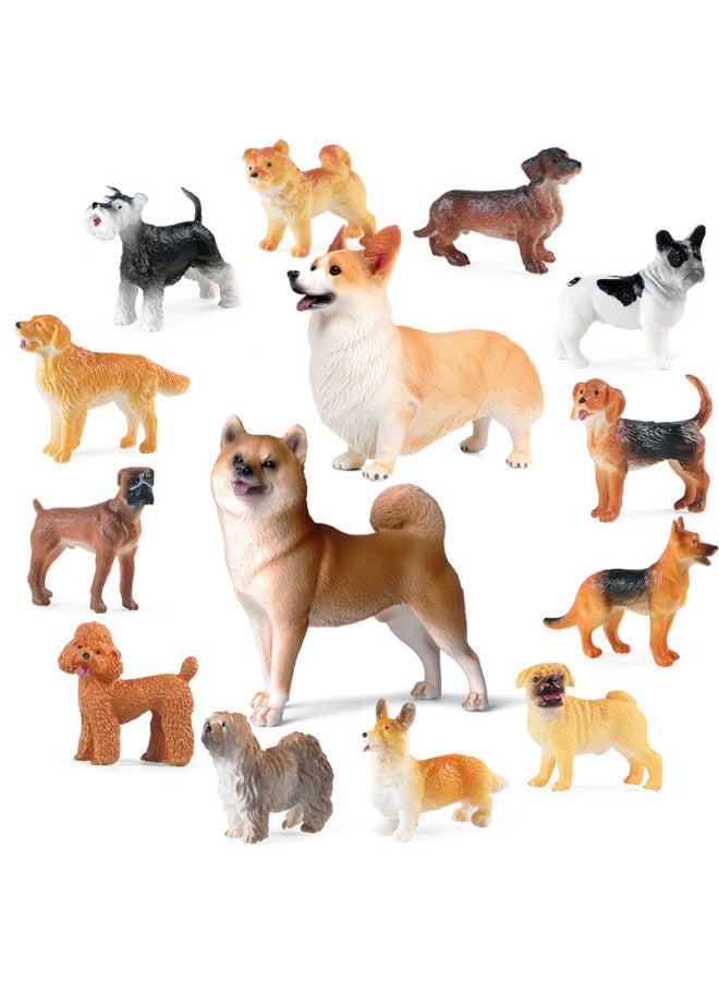 Simulation Dog Model Solid Ornaments Golden Retriever Chai Dog Corgi Bullfight Boxer Dog Greyhound Dog Wolf Dog Hand-held-Color:JS Mini Cat Dog 4 Set B