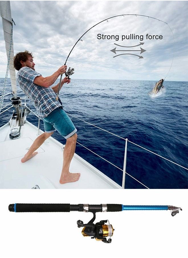 GROIC - Fishing Rod Set Telescopic Fishing Rod Reel Combination Retracted 67cm with Hook Holder Bell-2.1M - Image 1