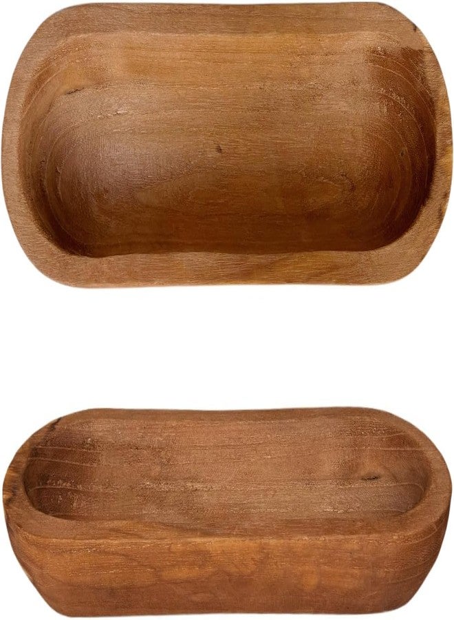 Phinicco 16“ Long Wood Dough Bowl 16 x 5.8 x 2in Hand Carved Wooden Dough Bowls for Decor Wood Dough Bowls Decorative Wooden Dough Fruits Bowl for Table Centerpiece - Image 1