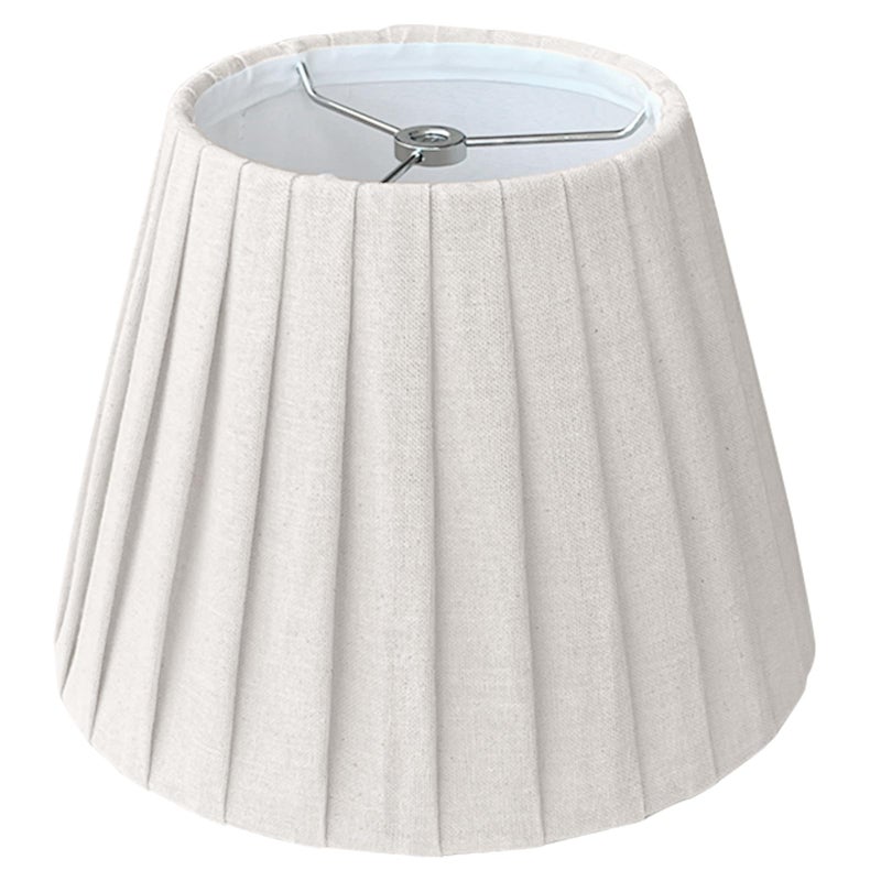TooToo Star TOOTO STAR Small Lamp Shade, Brown Pleated 6x10x7.5inch Bell Shade for Table Lamps, Floor Lamps and Pendant Lamps (Spider Fitter), Handmade of Linen - Image 1