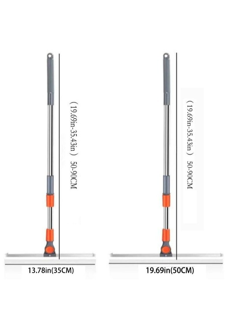 Silicone Mop cleaning tool with Retractable Handle - 180° Bathroom & Toilet Scraper Mop