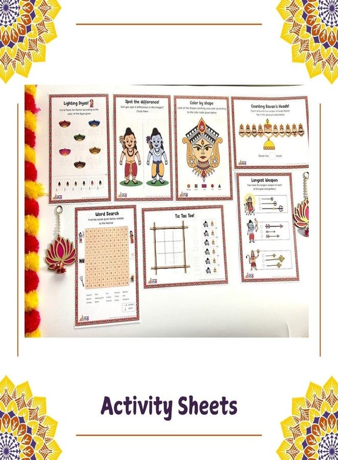 Learning Dino Diwali Art and Craft Kit for Kids | Diwali Gift for Kids Age - 3,4,5,6,7,8 - Image 3