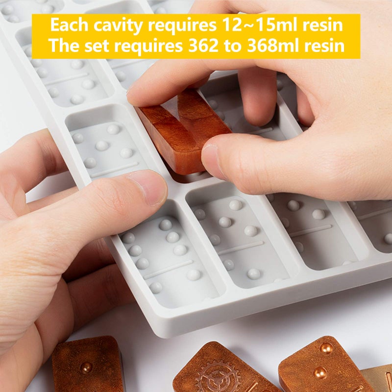 AOEDEO Round Thick Domino Molds for Resin Casting Domino Mold for Resin Silicone Dominoes Mold with Round Edges Shiny & No Scratches & Durable (Each Domino 2x1x0.36 in) - Image 4