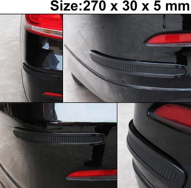 runmade 4Pcs Universal Car Truck SUV Rear Bumper Guard Side Anti-Scratch Protector Trim Black Rubber Strips - Image 4