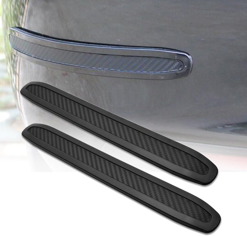runmade 4Pcs Universal Car Truck SUV Rear Bumper Guard Side Anti-Scratch Protector Trim Black Rubber Strips - Image 2