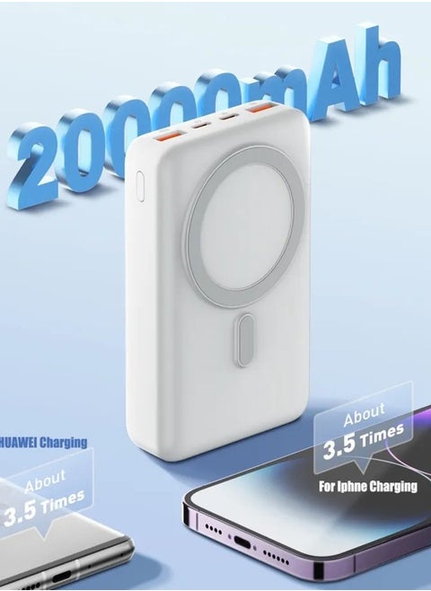 20000mAh 22.5w Power Bank wireless Power bank External 15W magnetic wireless charging power bank with LED Display