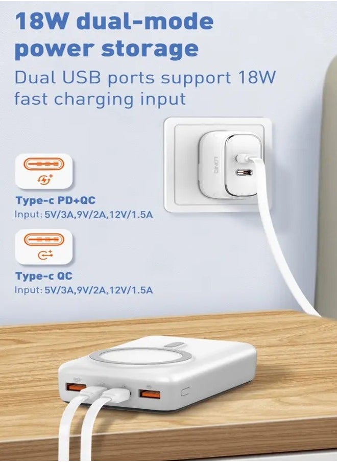 20000mAh 22.5w Power Bank wireless Power bank External 15W magnetic wireless charging power bank with LED Display
