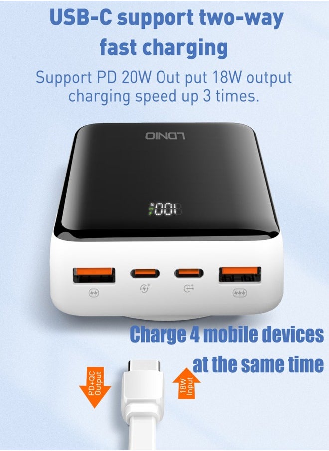 20000mAh 22.5w Power Bank wireless Power bank External 15W magnetic wireless charging power bank with LED Display
