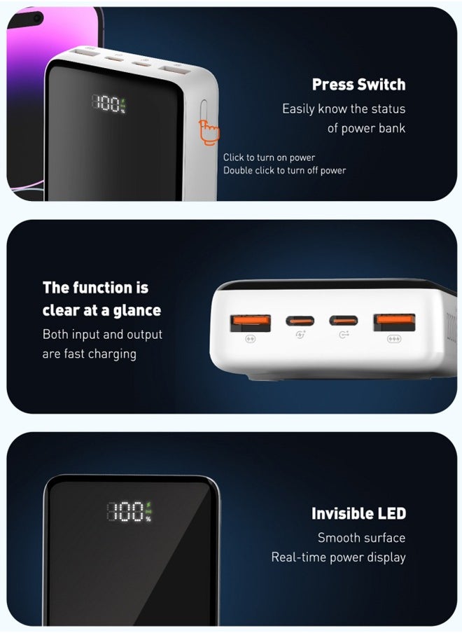 20000mAh 22.5w Power Bank wireless Power bank External 15W magnetic wireless charging power bank with LED Display