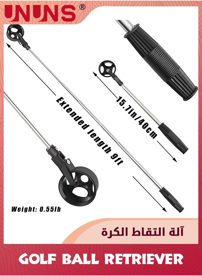 UNUNS - Telescopic Golf Ball Retriever,Portable Ball Retriever Tool For Water,Golf Ball Pick Up With Automatic Locking Scoop,Ball Retriever Grabber Claw Sucker Tool,Golf Accessories Gifts For Men Women - Image 1