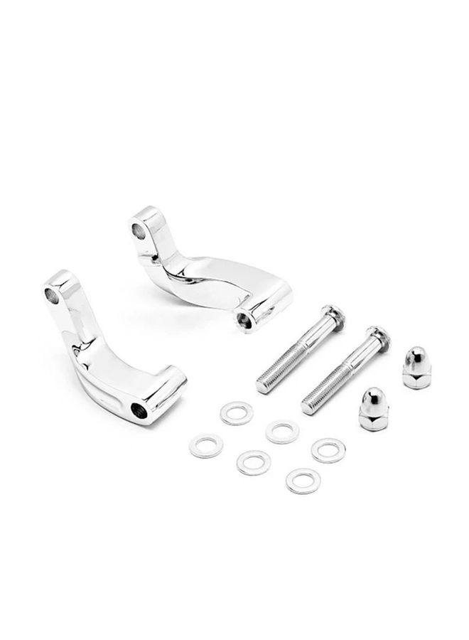Silvery CNC Aluminum Rearview Mirror Extension Kit for Motorcycles Adjustable Chrome Finish Easy Install - Image 1