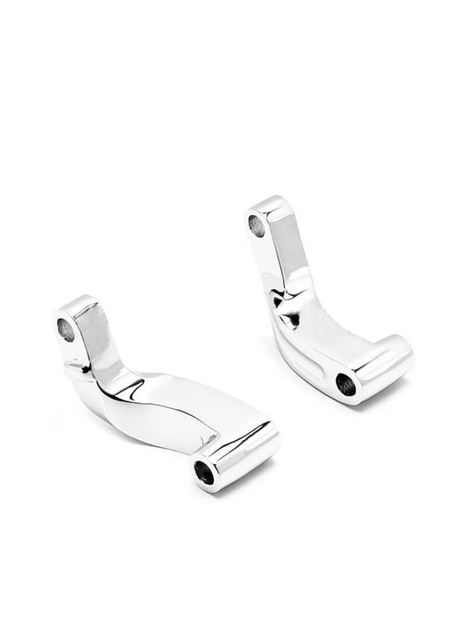 Silvery CNC Aluminum Rearview Mirror Extension Kit for Motorcycles Adjustable Chrome Finish Easy Install - Image 4