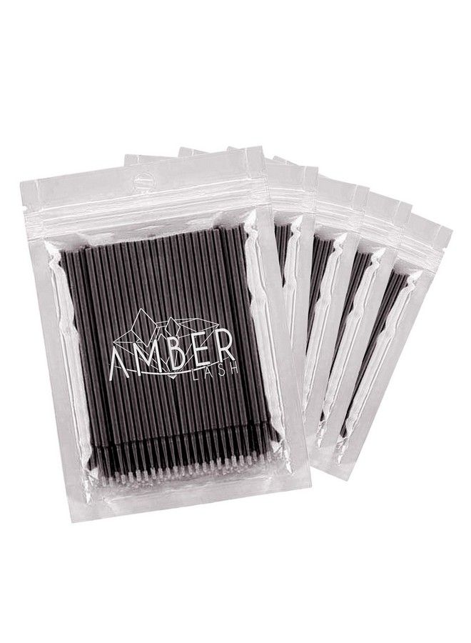 Amber Lash Micro Qtip Brush Applicators For Eyelash Extension And Makeup 500 Brushes (Black) - Image 2