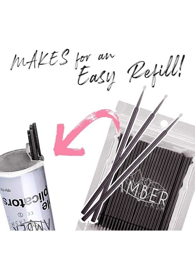 Amber Lash Micro Qtip Brush Applicators For Eyelash Extension And Makeup 500 Brushes (Black) - Image 5