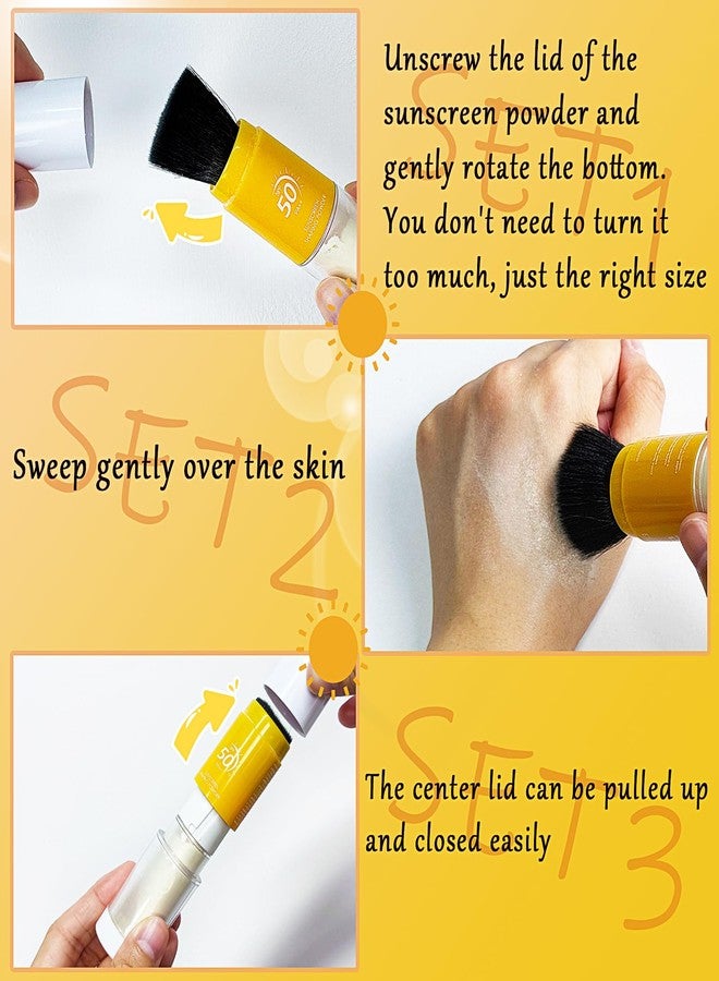 Qawnfy بودرة واقي الشمس المعدنية SPF 50، بودرة فرشاة معدنية للتحكم في الزيت، لمسة نهائية طبيعية غير لامعة، بودرة فضفاضة مع فرشاة واقي الشمس، بودرة وجه شفافة ناعمة تدوم طويلاً وخفيفة الوزن وقابلة للتنفس - Image 5