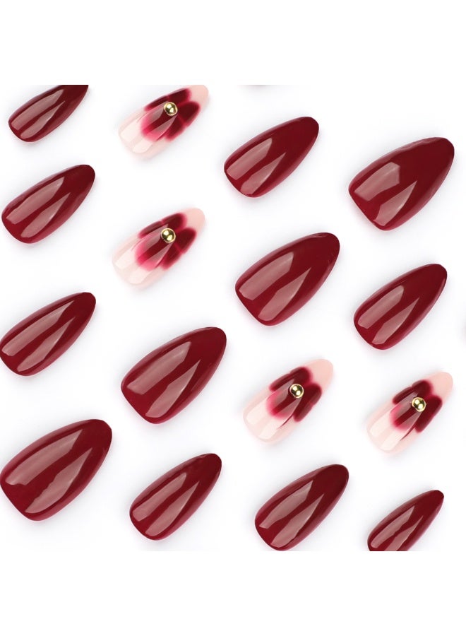 Kanza 24Pcs Press on Nails, False Nails, Fake Nails Set for Women Girls Nail Art Accessories, Press On Nail with Glue Stickers for Easy Apply, Stick On Fingernails Set - Image 4