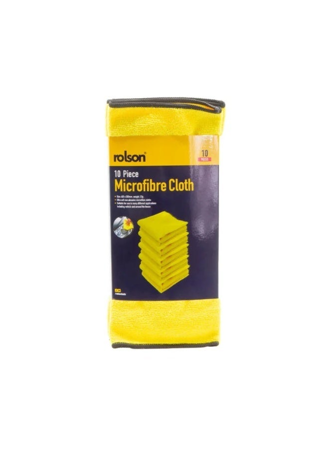Rolson 10-Piece Microfibre Cloth Set 42985 | Ultra Soft Non-Abrasive Cleaning Cloths for Home, Vehicle & General Use - Image 1