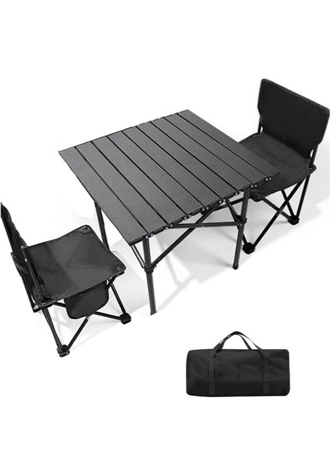 Mereza Camping Furniture Set,Foldable Camping Tables and Chairs, Portable Family Outing Camping Picnic Table And Chair Set,Multifunctional Foldable Travel Table and Chairs Set Camping Table For Outdoor BBQ,Cooking,Party, Beach - Image 1