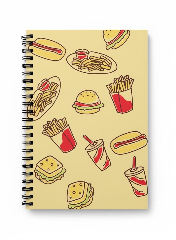 LOUD UNIVERSE Fast Food Pattern Design Notebook Spiral Hardcover