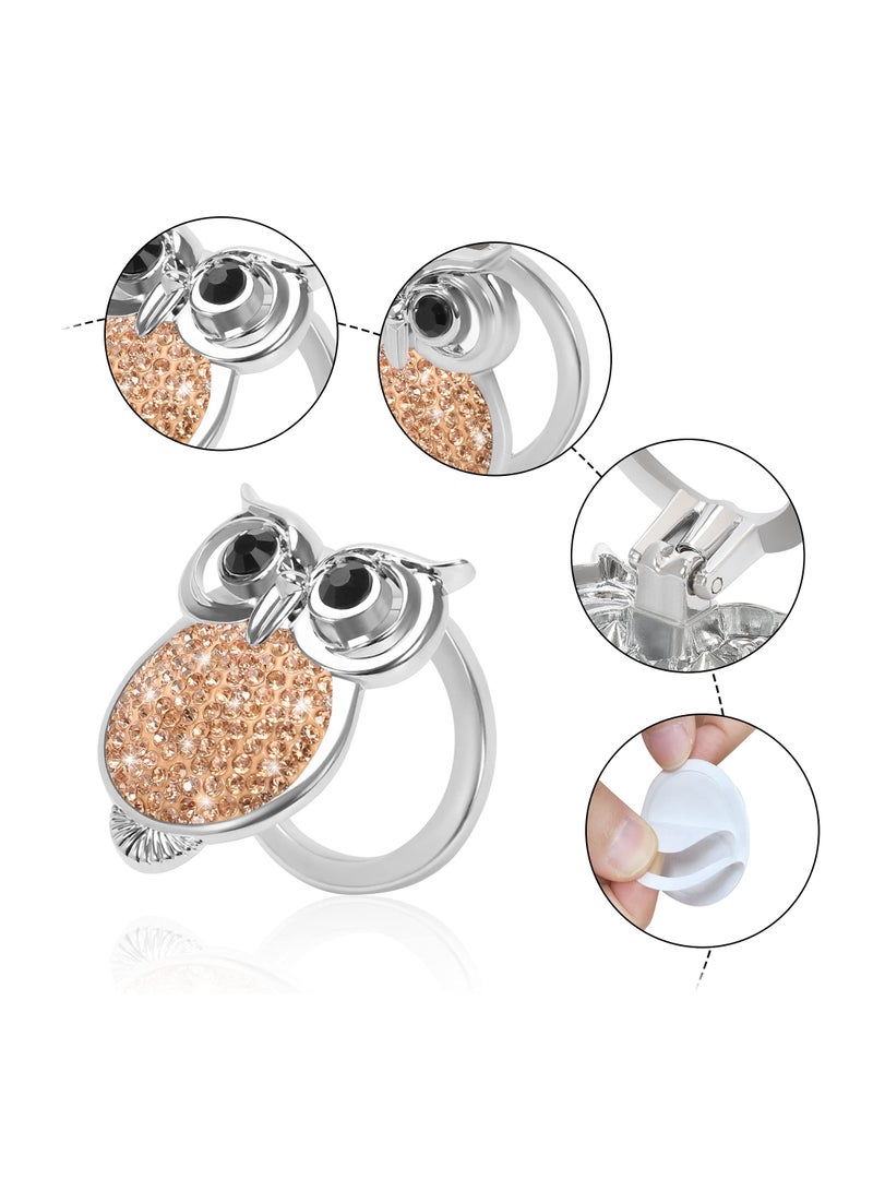 Excefore Car Push Start Button Cover, Cute Bling Crystal Car Engine Start Stop Button Cover, Car Engines Start Stop Accessories for Owl Car Interior Decoration Rhinestone Sticker - Image 3