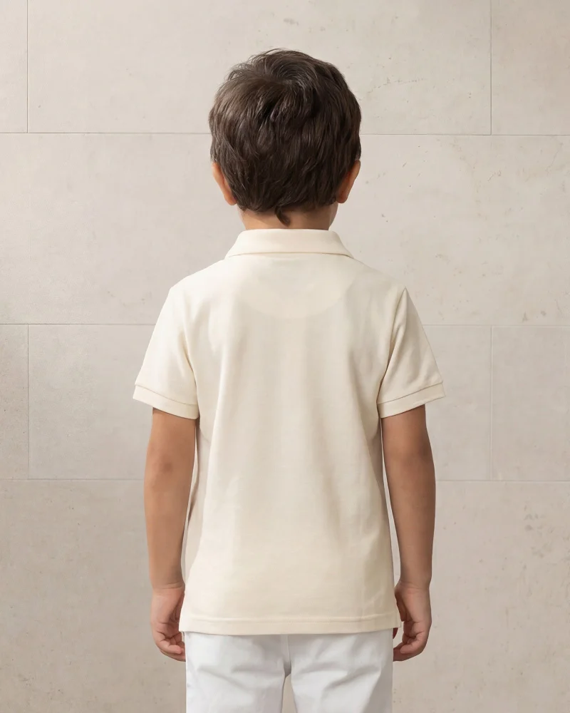 Redtag Boys Cream Printed Polo Shirt