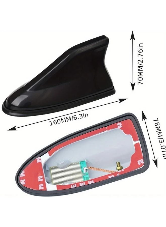 غطاء هوائي سمكة القرش للسيارة السوداء قاعدة تركيب على السقوط لهوائي الراديو - Image 3