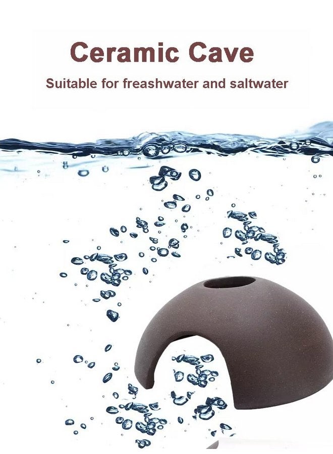 سايم ديكورات كهف سيراميك حوض أسماك سايم، ملحقات حوض السمك لأسماك البيتا، ملجأ الروبيان، أنبوب التكاثر، حيوانات مائية للراحة، ألعاب أسماك البيتا - Image 2