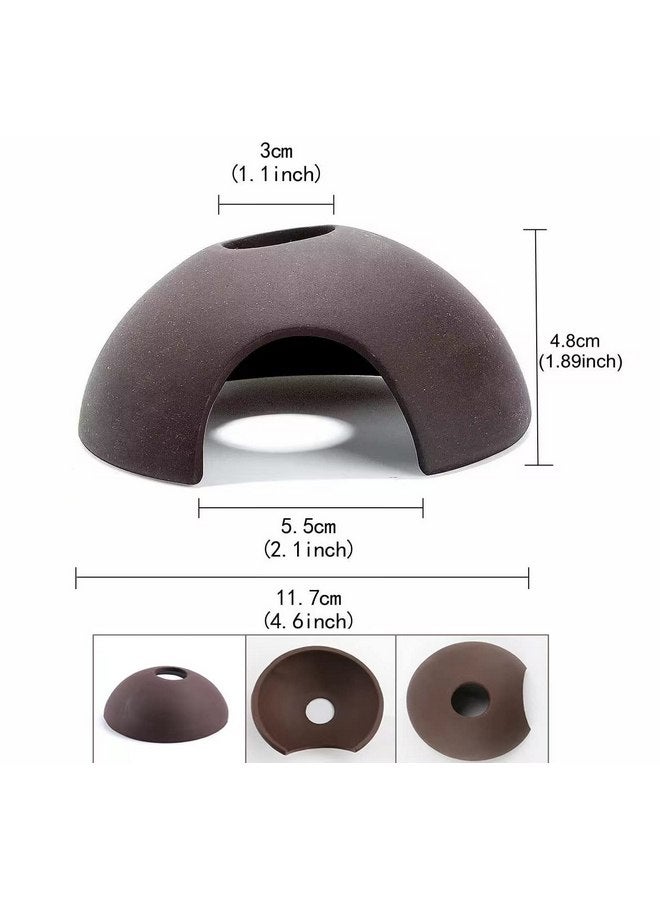 سايم ديكورات كهف سيراميك حوض أسماك سايم، ملحقات حوض السمك لأسماك البيتا، ملجأ الروبيان، أنبوب التكاثر، حيوانات مائية للراحة، ألعاب أسماك البيتا - Image 3