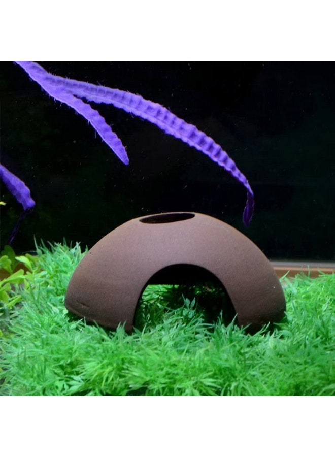 سايم ديكورات كهف سيراميك حوض أسماك سايم، ملحقات حوض السمك لأسماك البيتا، ملجأ الروبيان، أنبوب التكاثر، حيوانات مائية للراحة، ألعاب أسماك البيتا - Image 5