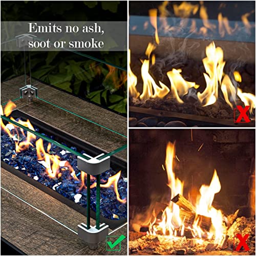 GASPRO 20 lbs Fire Glass for Propane Fire Pit, 1/2-Inch Reflective Fireplace Glass Rocks for Fire Pit Table, Cobalt Blue - Image 4