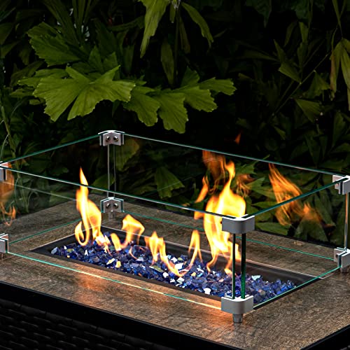 GASPRO 20 lbs Fire Glass for Propane Fire Pit, 1/2-Inch Reflective Fireplace Glass Rocks for Fire Pit Table, Cobalt Blue - Image 3