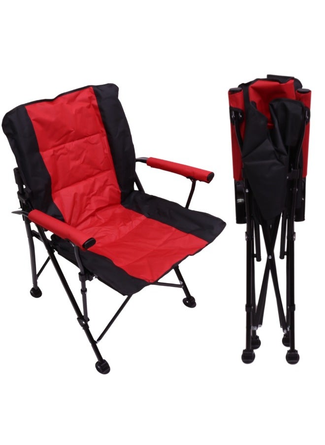 SMART HOME - Folding Camping and Relaxing Chair, Picnic Chair with Bag, Sports Chair, Outdoor Chair and Garden Chair, Sturdy and Luxurious Chair with Metal Base and Upholstered in Luxurious Fabric - Image 1