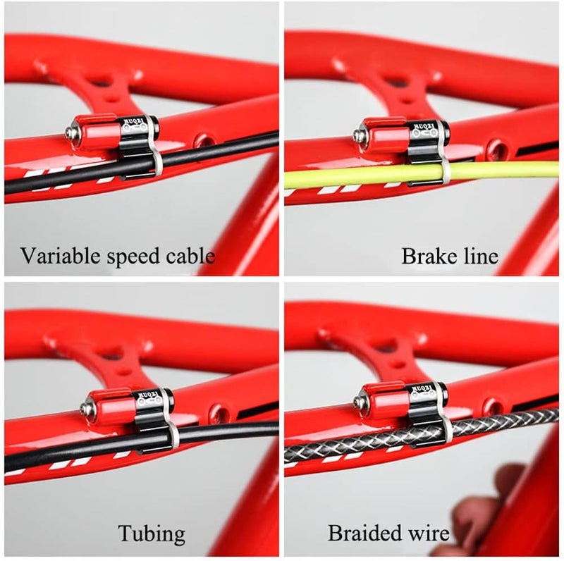 woobles 5pcs/set Mountain Bike Aluminum Alloy Fuel Line Tube Conversion Fixed Seat Frame over Wire Guide Plate Accessories - Image 3