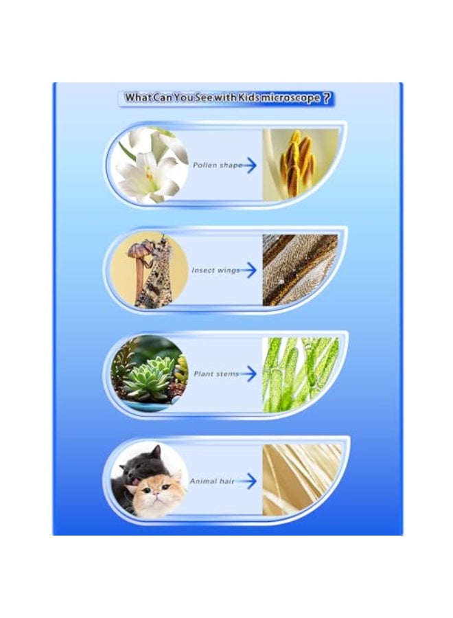 ألعاب مجموعة العلوم التعليمية، عدسة مكبرة محمولة باليد، مجهر للأطفال، مجاهر رقمية للأطفال مع تثبيت التركيز الماكرو، زوم 4X، تعلم تفاعلي، مناسب للأعمار 3 سنوات فما فوق، للفتيات والأولاد - Image 2
