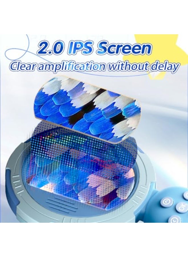 ألعاب مجموعة العلوم التعليمية، عدسة مكبرة محمولة باليد، مجهر للأطفال، مجاهر رقمية للأطفال مع تثبيت التركيز الماكرو، زوم 4X، تعلم تفاعلي، مناسب للأعمار 3 سنوات فما فوق، للفتيات والأولاد - Image 5