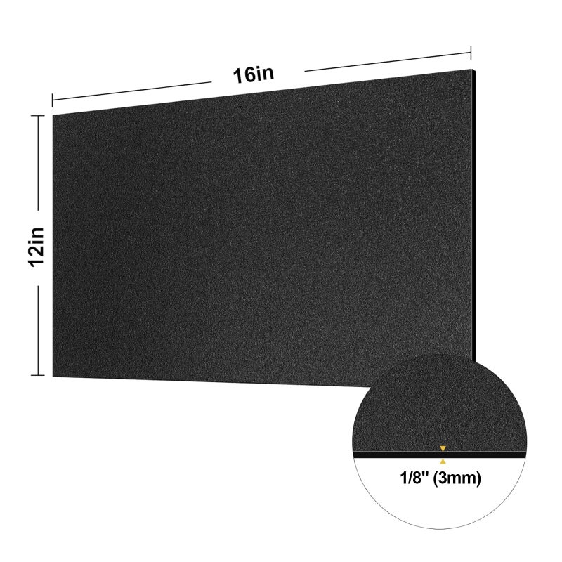 Bonnary 3 Pack Black ABS Plastic Sheet 12" x 16" 1/8" Thick (3mm), High Tensile and Impact Strength Moldable Plastic Sheet Plexiglass Sheet, DIY Material for Home Decor,Handicrafts - Image 2