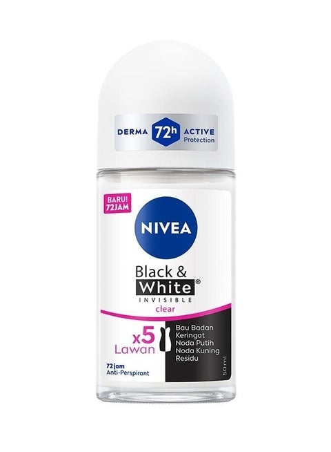 Black & White Invisible clear Antiperspirant Roll-on for Women 50ml