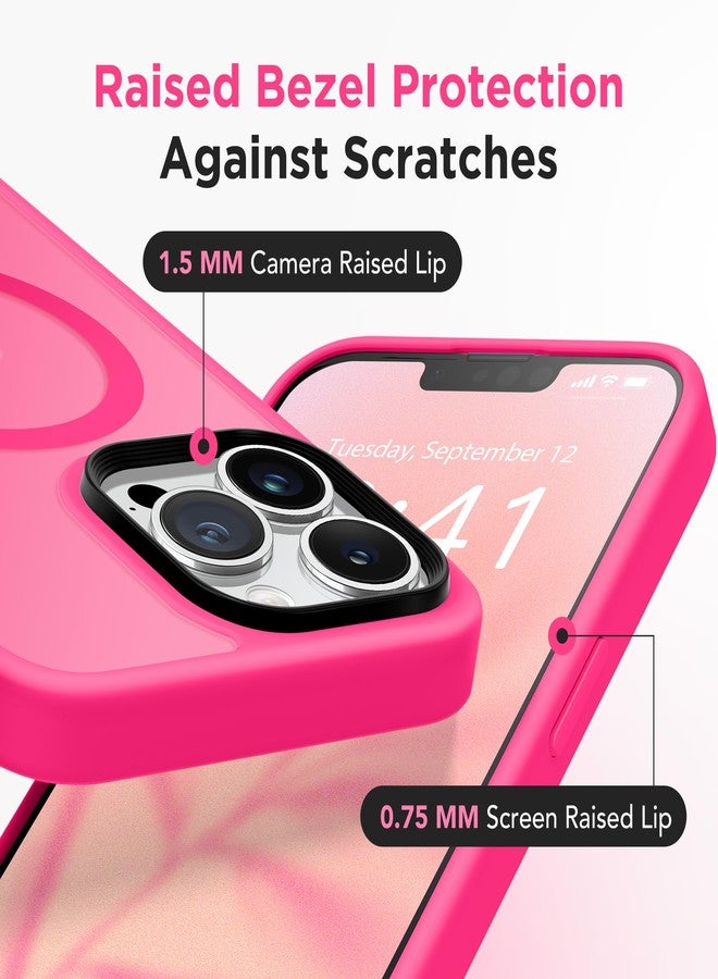 GONEZ Magnetic for iPhone 13 Pro Max Case, Compatible with MagSafe, [Military-Grade Drop Protection][Anti-Fingerprint] Slim Translucent Matte Back Shockproof Phone Protective Case (Hot Pink) - Image 5