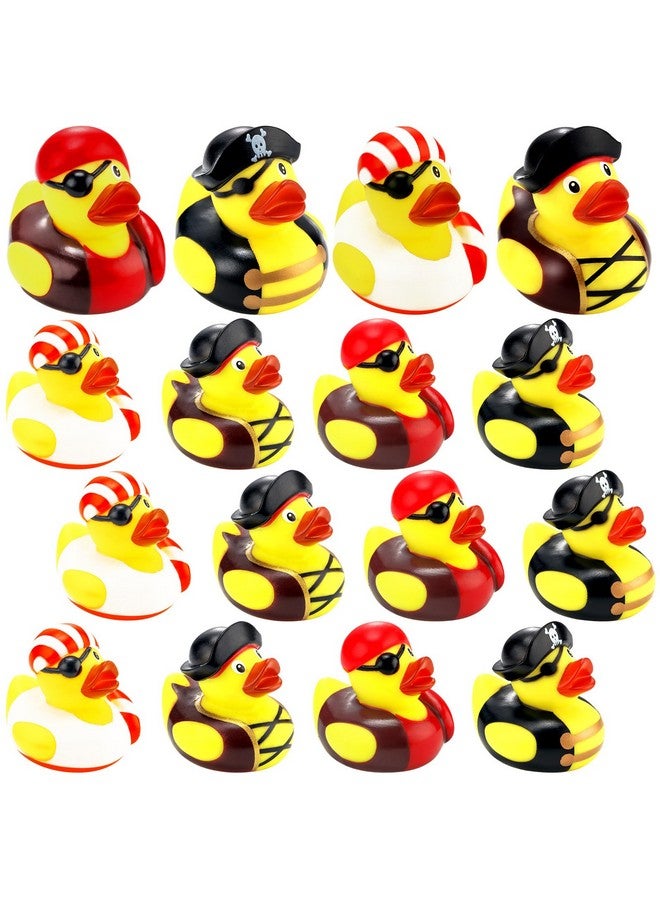 Lewtemi Lewtemi 24 Pcs 2 Inch Mini Pirate Rubber Ducks Cruise Ducks for Hiding with Tags Cute Yellow Decor Bathtub Pool Pirate Party Favors for Carnival Supplies Birthday Party Favor Gifts  - Image 1