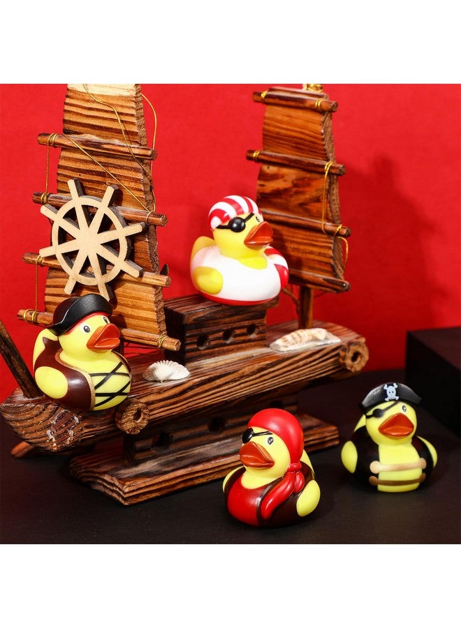 Lewtemi Lewtemi 24 Pcs 2 Inch Mini Pirate Rubber Ducks Cruise Ducks for Hiding with Tags Cute Yellow Decor Bathtub Pool Pirate Party Favors for Carnival Supplies Birthday Party Favor Gifts  - Image 3