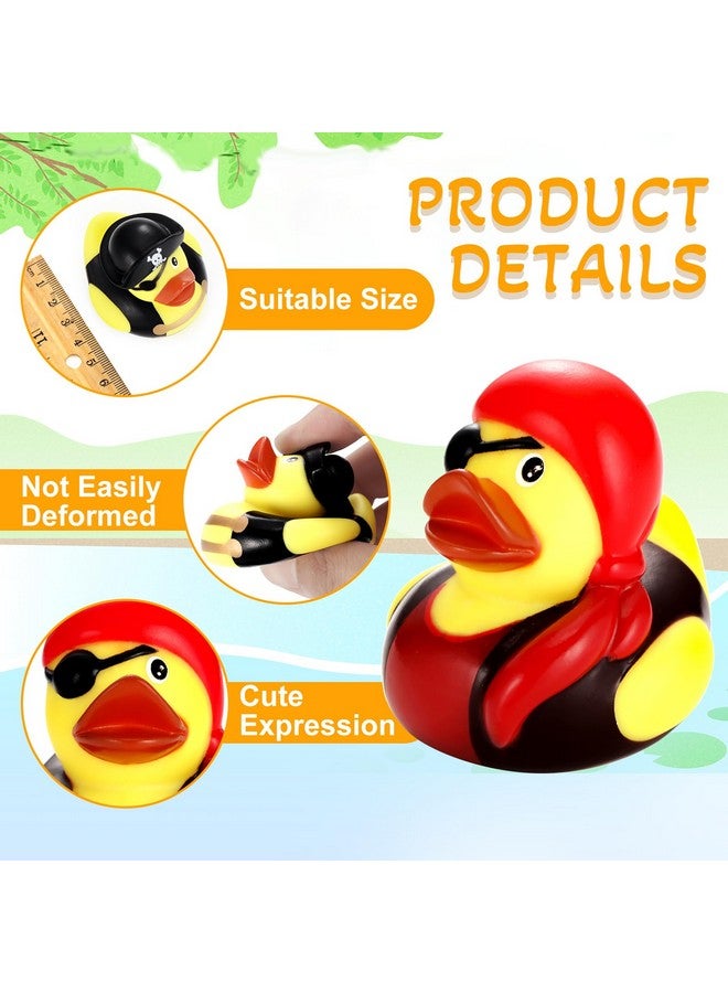 Lewtemi Lewtemi 24 Pcs 2 Inch Mini Pirate Rubber Ducks Cruise Ducks for Hiding with Tags Cute Yellow Decor Bathtub Pool Pirate Party Favors for Carnival Supplies Birthday Party Favor Gifts  - Image 4