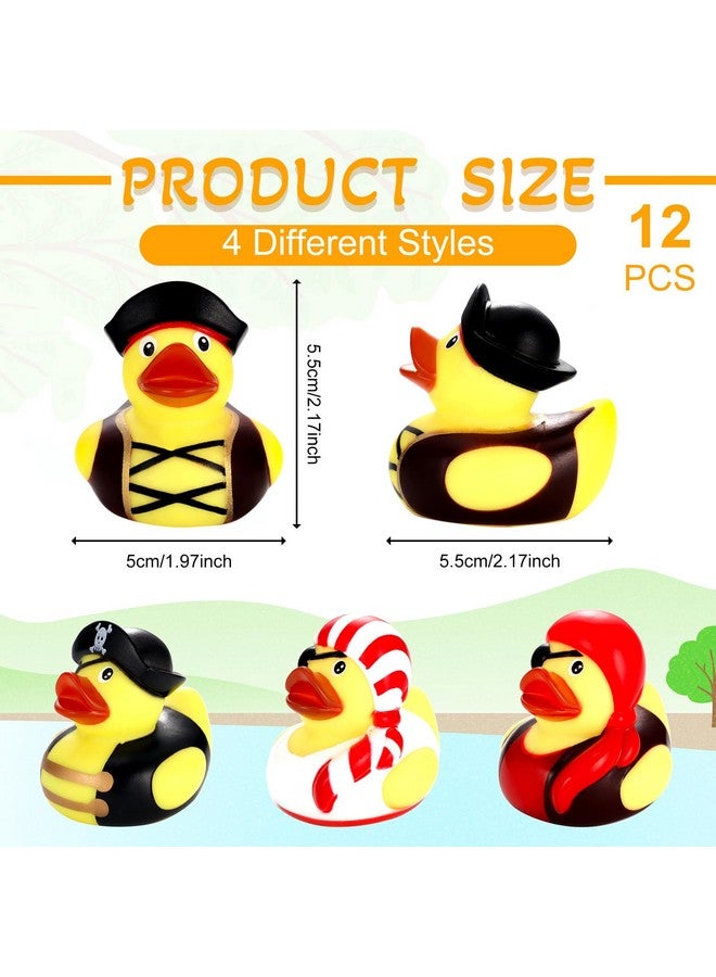 Lewtemi Lewtemi 24 Pcs 2 Inch Mini Pirate Rubber Ducks Cruise Ducks for Hiding with Tags Cute Yellow Decor Bathtub Pool Pirate Party Favors for Carnival Supplies Birthday Party Favor Gifts  - Image 2