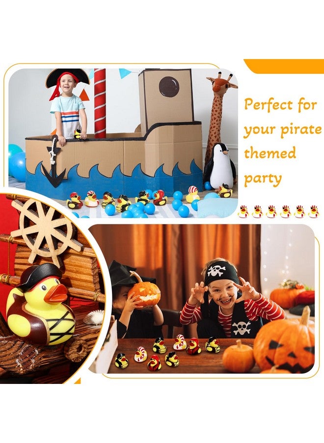 Lewtemi Lewtemi 24 Pcs 2 Inch Mini Pirate Rubber Ducks Cruise Ducks for Hiding with Tags Cute Yellow Decor Bathtub Pool Pirate Party Favors for Carnival Supplies Birthday Party Favor Gifts  - Image 5
