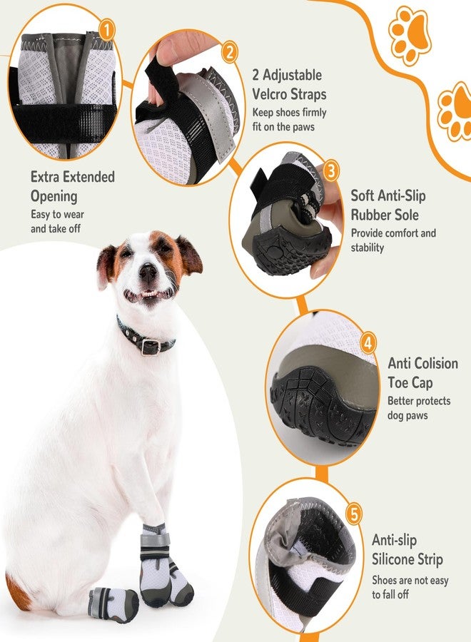 TEWIWAP Dog Shoes for Large Small Medium Dogs, Dog Boots & Paw Protectors to Prevent Licking, Anti-Slip Dog Booties with Reflective for Hot Pavement, Outdoor Hiking, Hardwood Floors, Winter Snow (Size 8) - Image 4