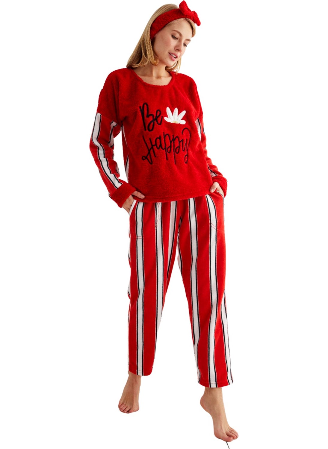 Winter Fleece Christmas Women's Pajamas Set - Headband Gift - pzsku/ZDB7AE026660D22F9D402Z/45/_/1731334313/67f6e522-5622-463c-9865-56cdfe437d65