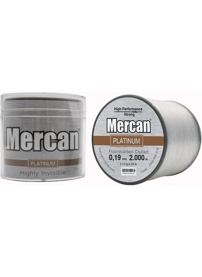 Mercan Coral Platinum 0.19 mm 2000 M White Bobbin Spool Line 