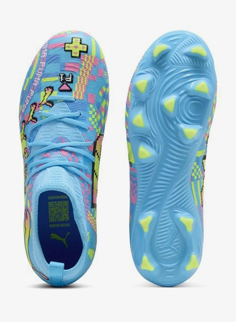 Puma PUMA White-Blue Glimmer-Pink Glimmer-Yellow Alert FUTURE 9 MATCH ADVANCED LEVEL FG/AG Football Boots Youth  | Best Price UAE