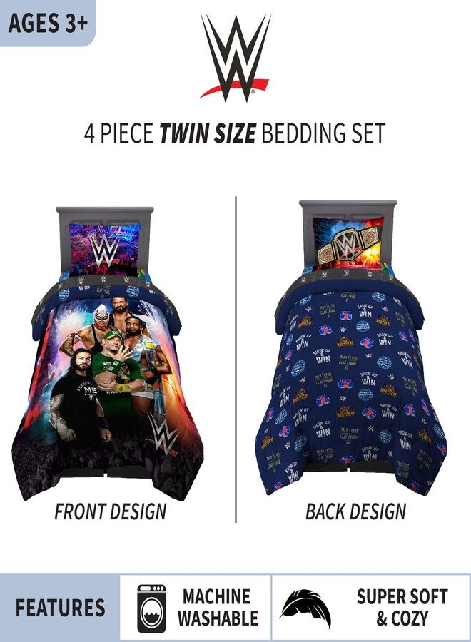 Franco WWE Wrestlemania Kids Bedding Set, Super Soft Microfiber Comforter & Sheet Set, 4-Piece Twin, (Officially Licensed Product) by Franco - Image 2