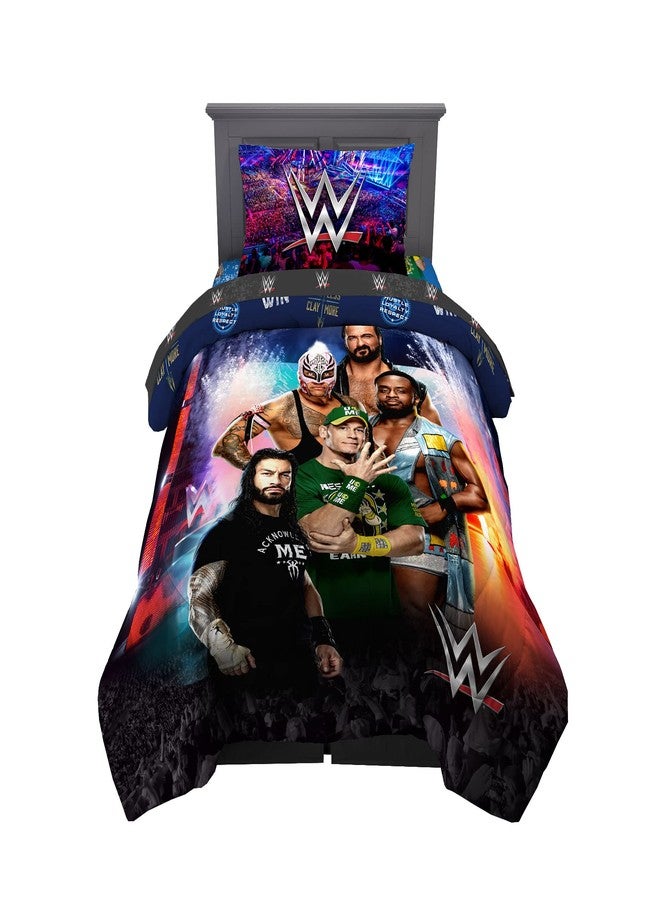 Franco WWE Wrestlemania Kids Bedding Set, Super Soft Microfiber Comforter & Sheet Set, 4-Piece Twin, (Officially Licensed Product) by Franco - Image 1